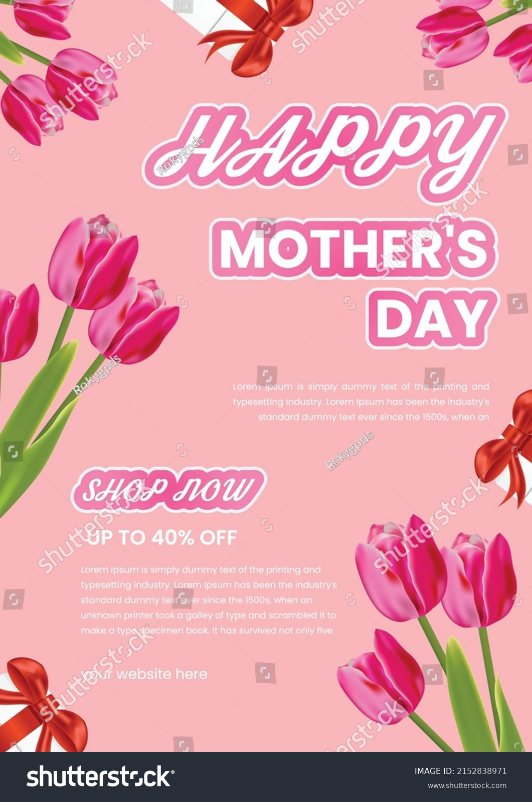 Happy Mothers Day Poster Flyer Template Stock Vector Royalty Free 2152838971 Shutterstock