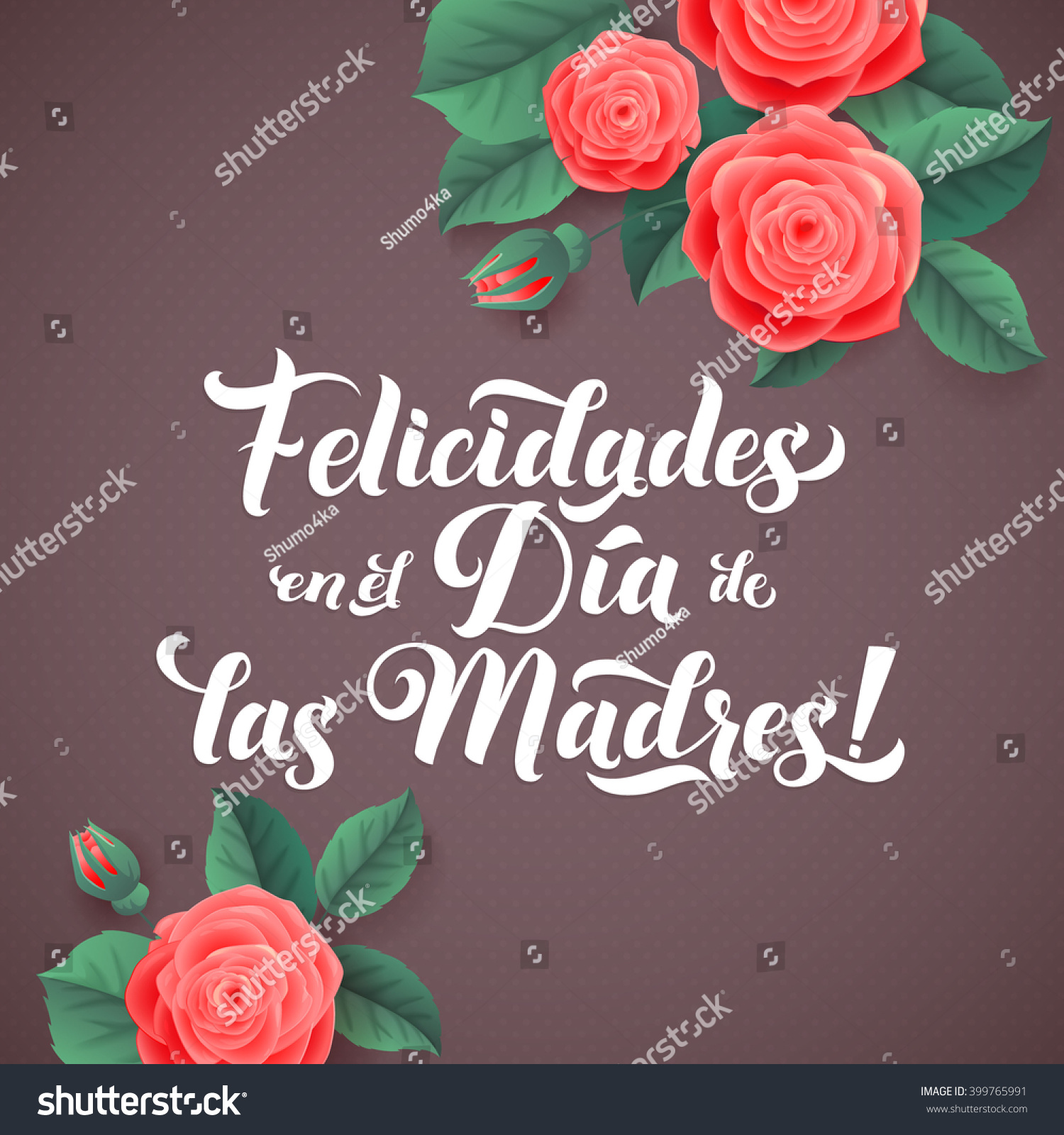 Happy Mothers Day Spanish Greeting Card Stock Vector Royalty Free