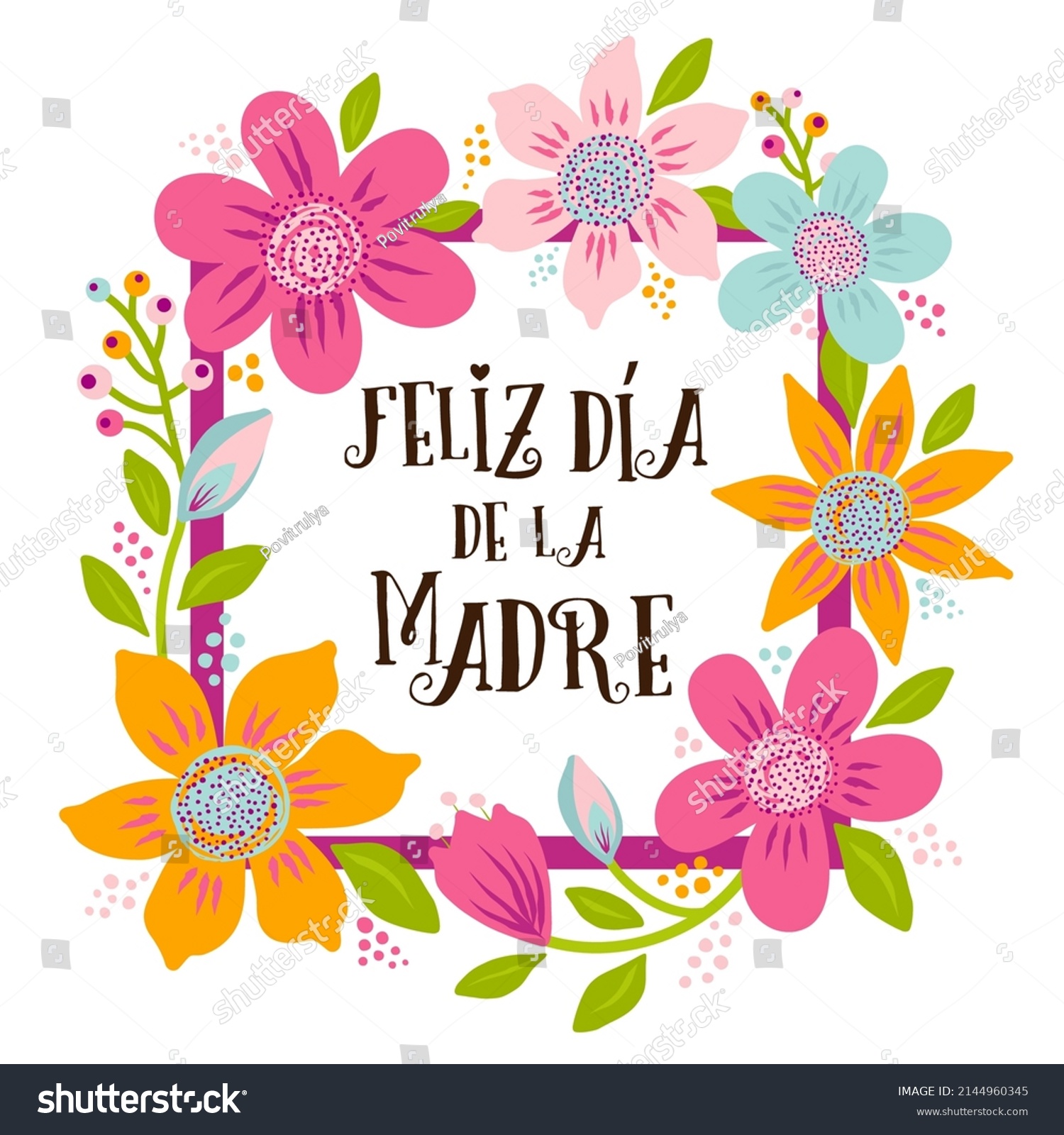 Happy Mothers Day Vector Template Lettering Stock Vector (Royalty Free ...