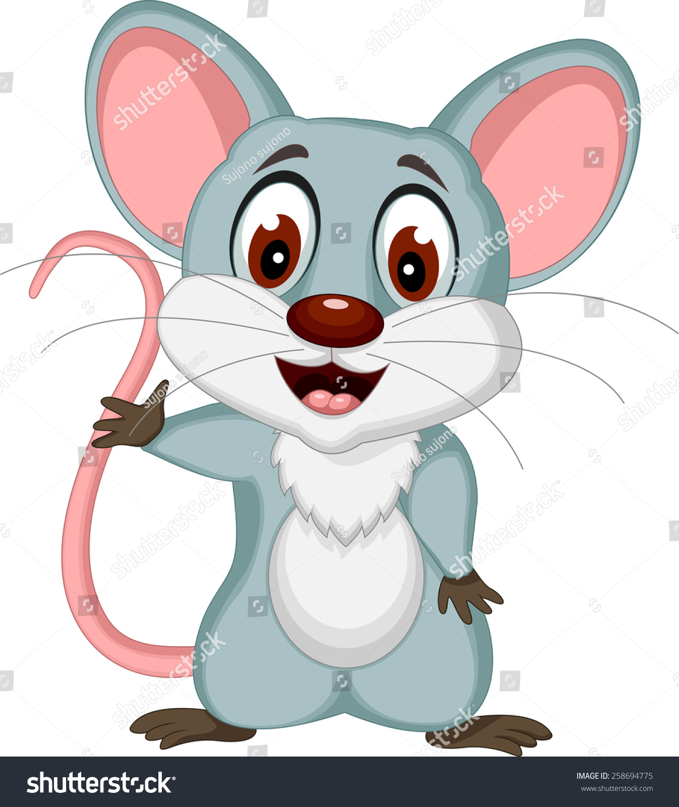 Happy Mouse Cartoon Posing Stock Vector (Royalty Free) 258694775