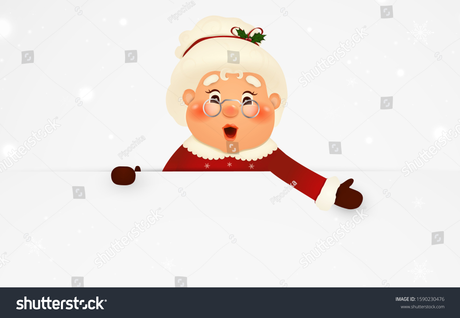 Happy Mrs Claus Cartoon Character Standing Stock Vector Royalty Free 1590230476