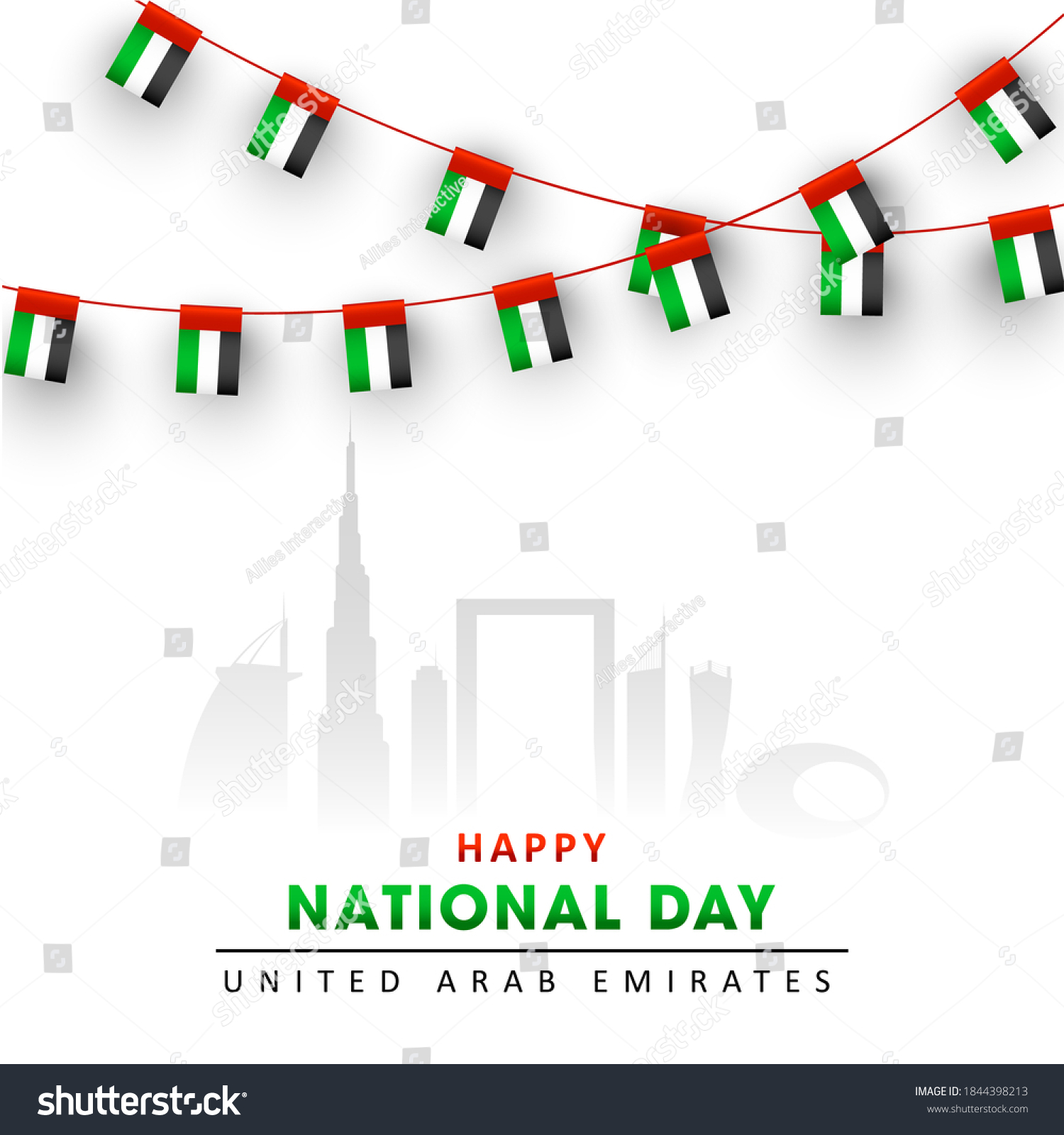 Happy National Day Celebration Poster Design เวกเตอร์สต็อก (ปลอดค่า