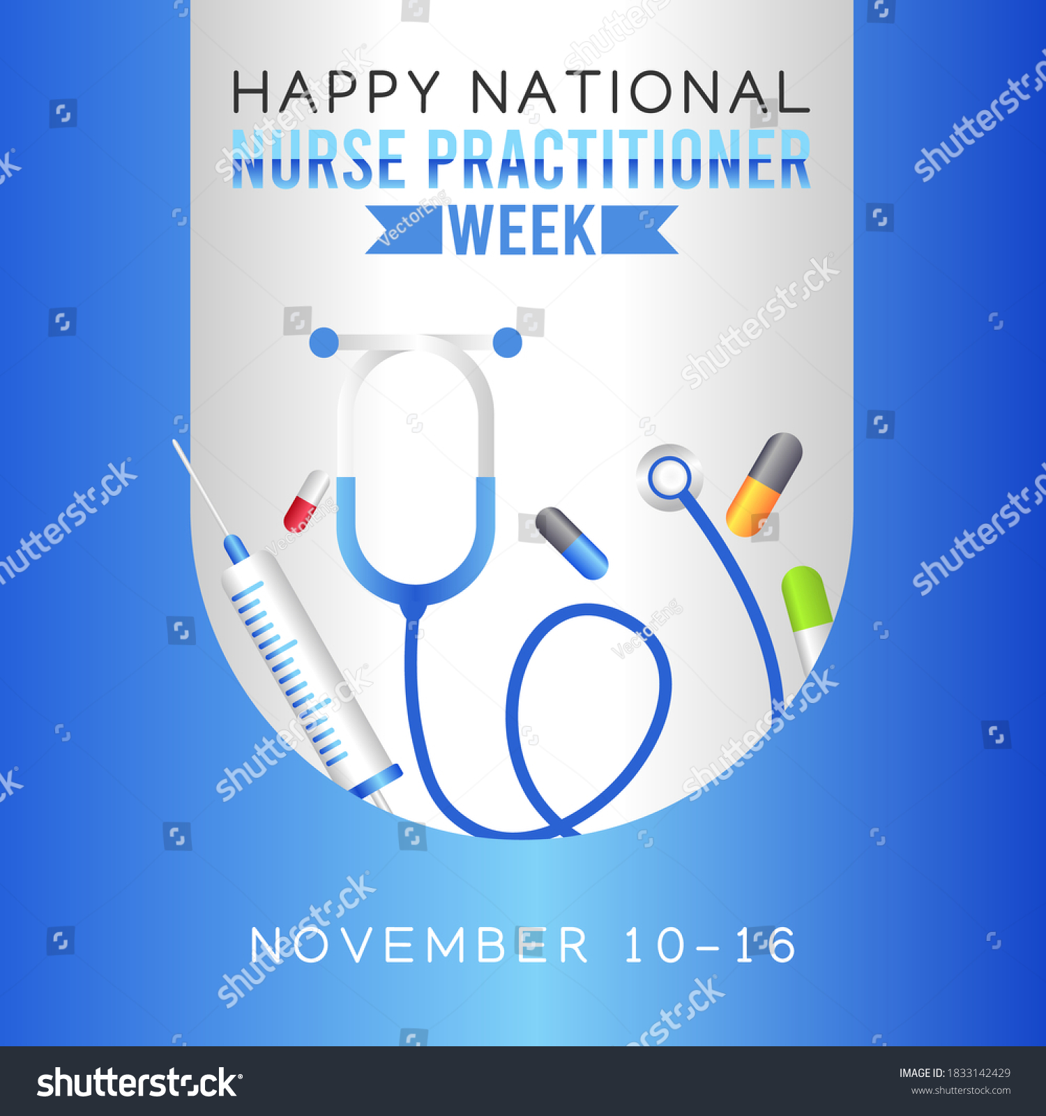 Happy National Nurse Practitioner Week Vector Stock Vector (Royalty