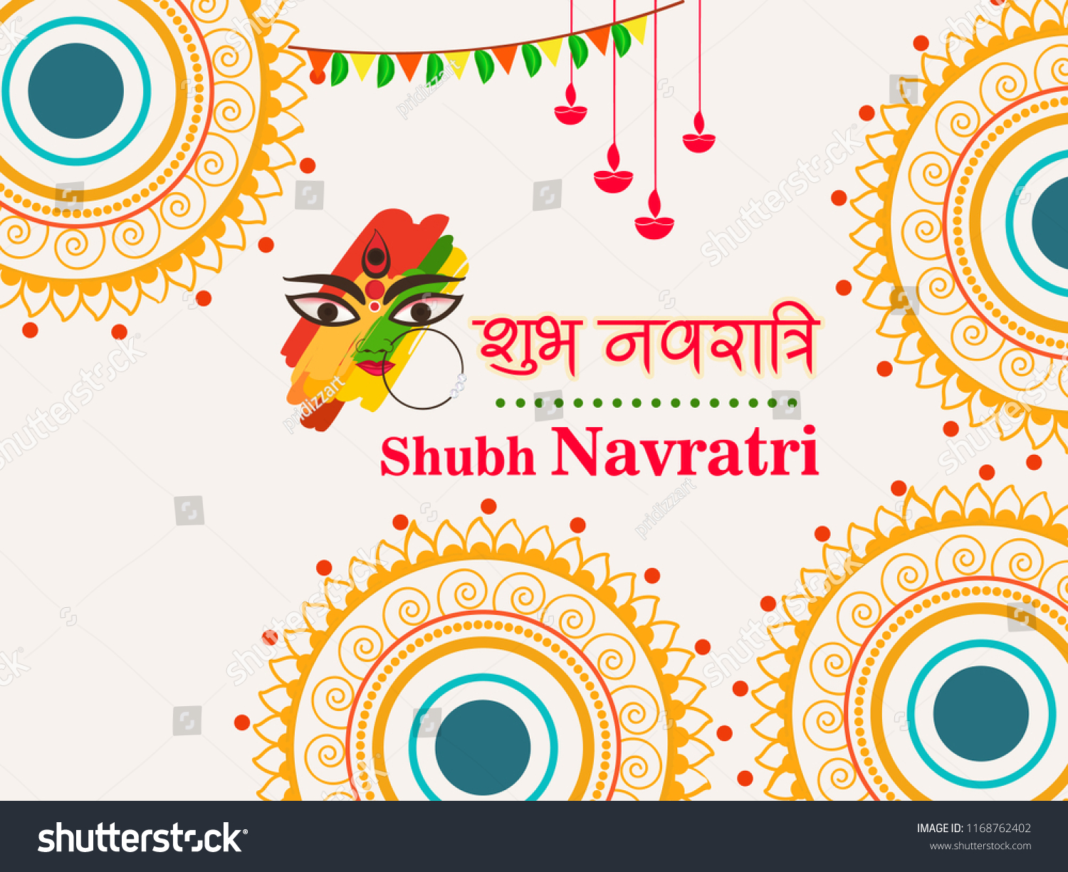 Happy Navratri Festival Design Traditional Background Stock Vector ...