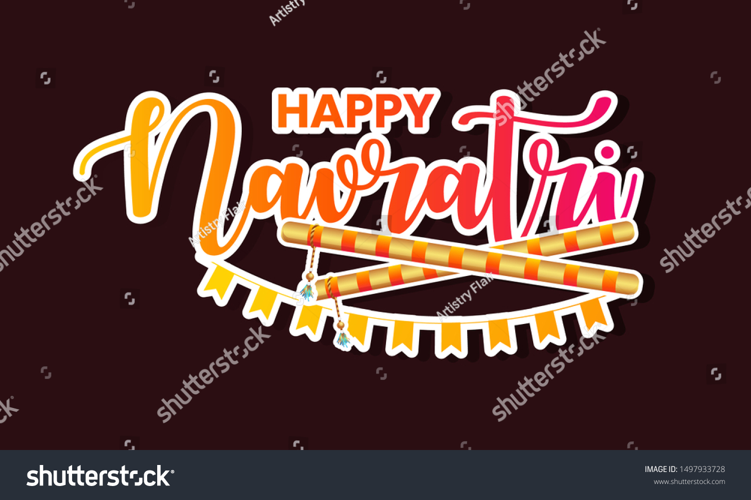 SVG of Happy Navratri. Indian festival celebration Vector typography set for banner, logo design etc .  svg