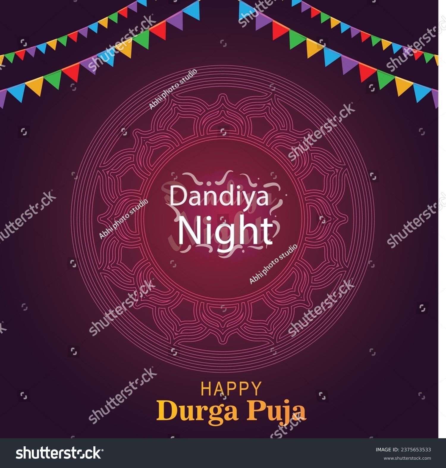 SVG of Happy Navratri. Indian festival celebration Vector typography text on dandiya night. svg