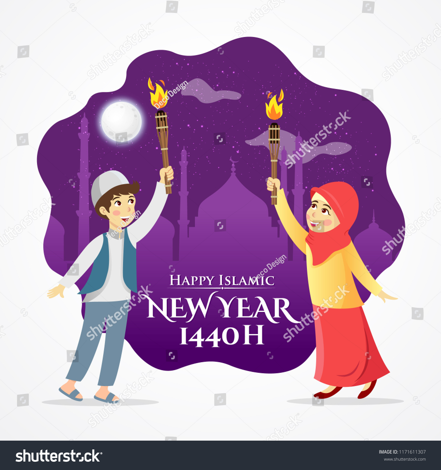 Happy New Hijri Year Islamic New Stock Vector Royalty Free