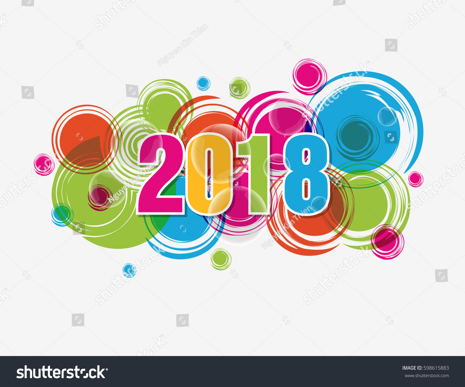Happy New Year 2018 Stock Vector 598615883 Shutterstock