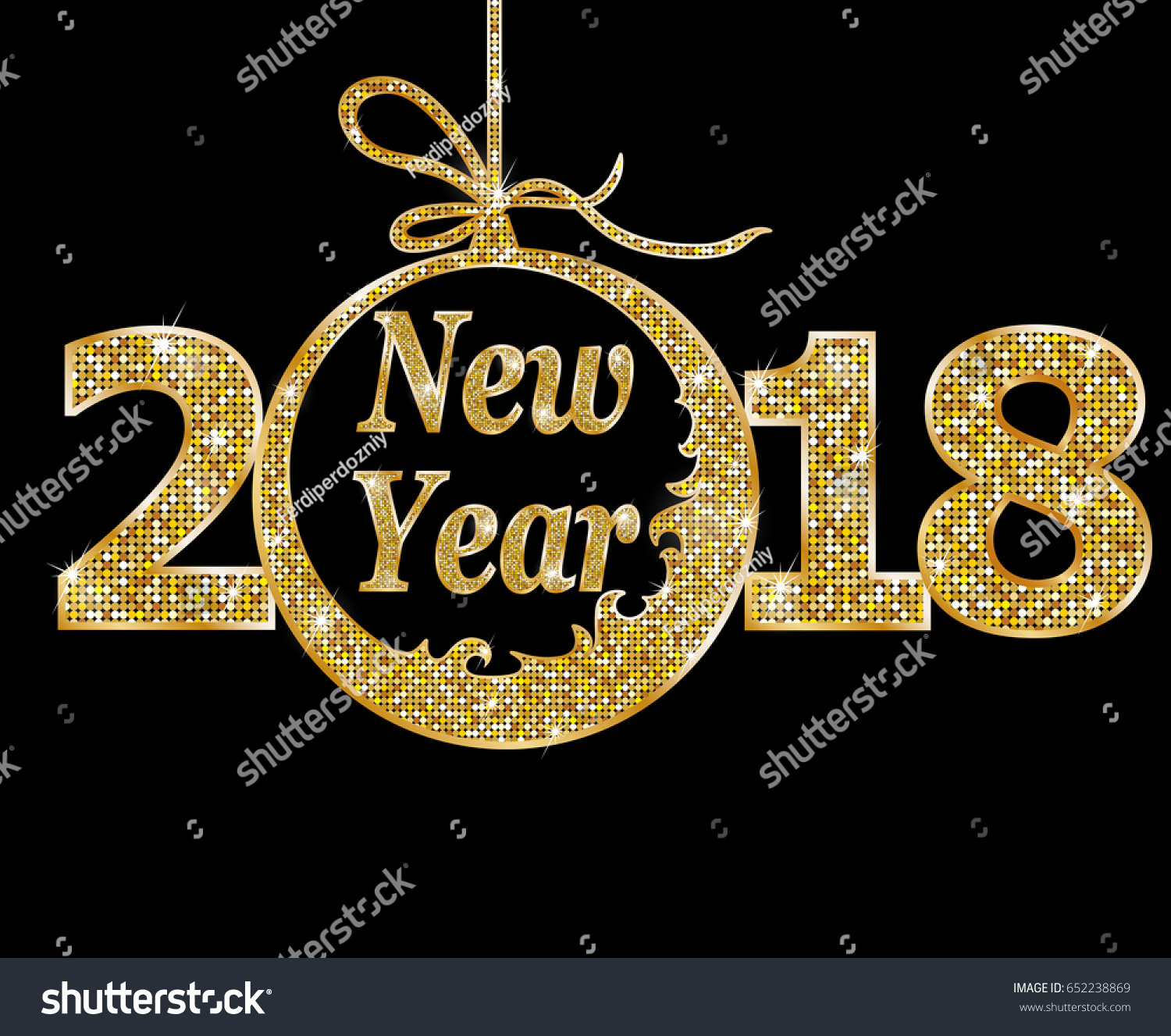 Happy New Year 2018 Stock Vector 652238869 - Shutterstock