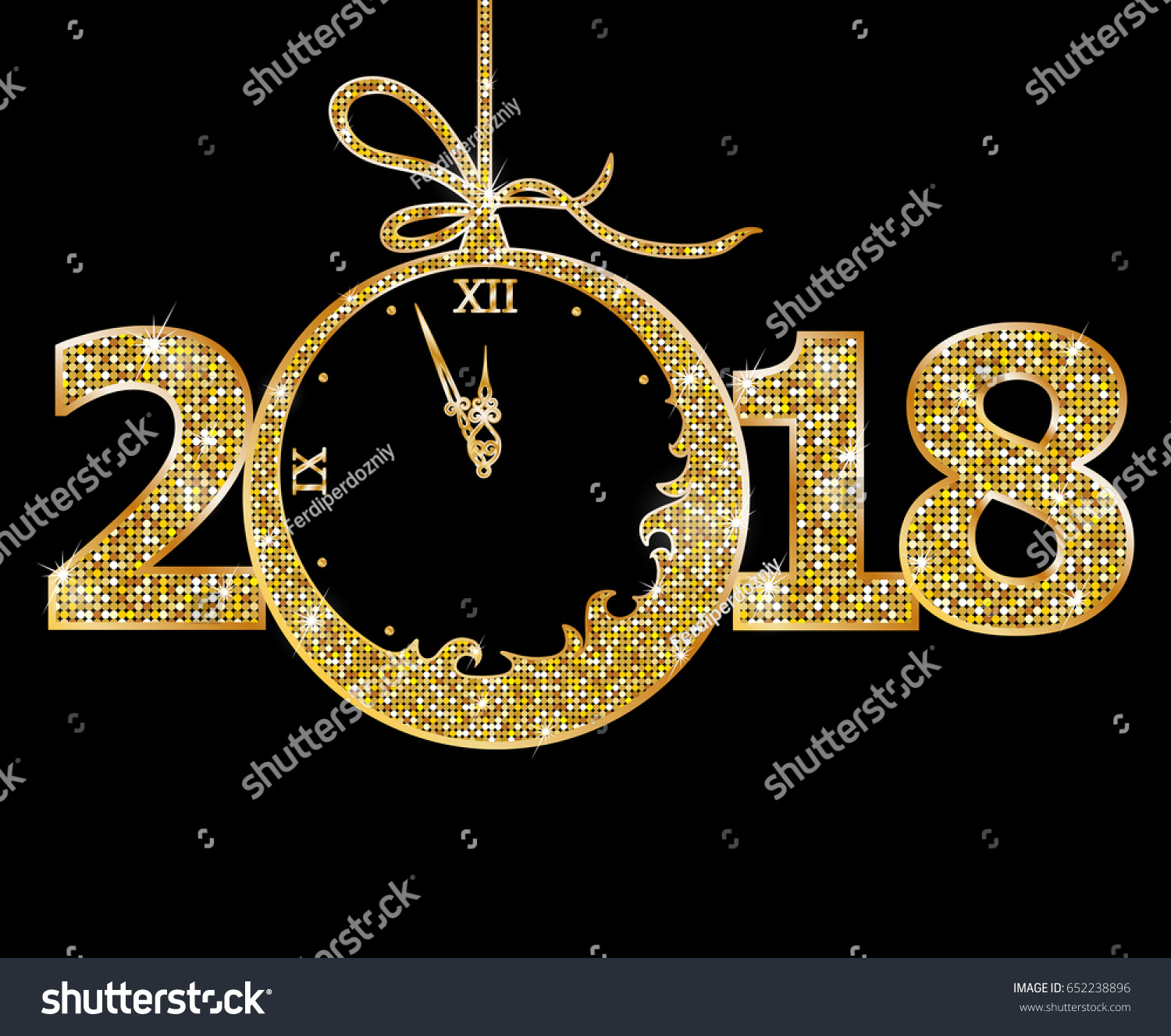 Happy New Year 2018 Stock Vector 652238896 - Shutterstock