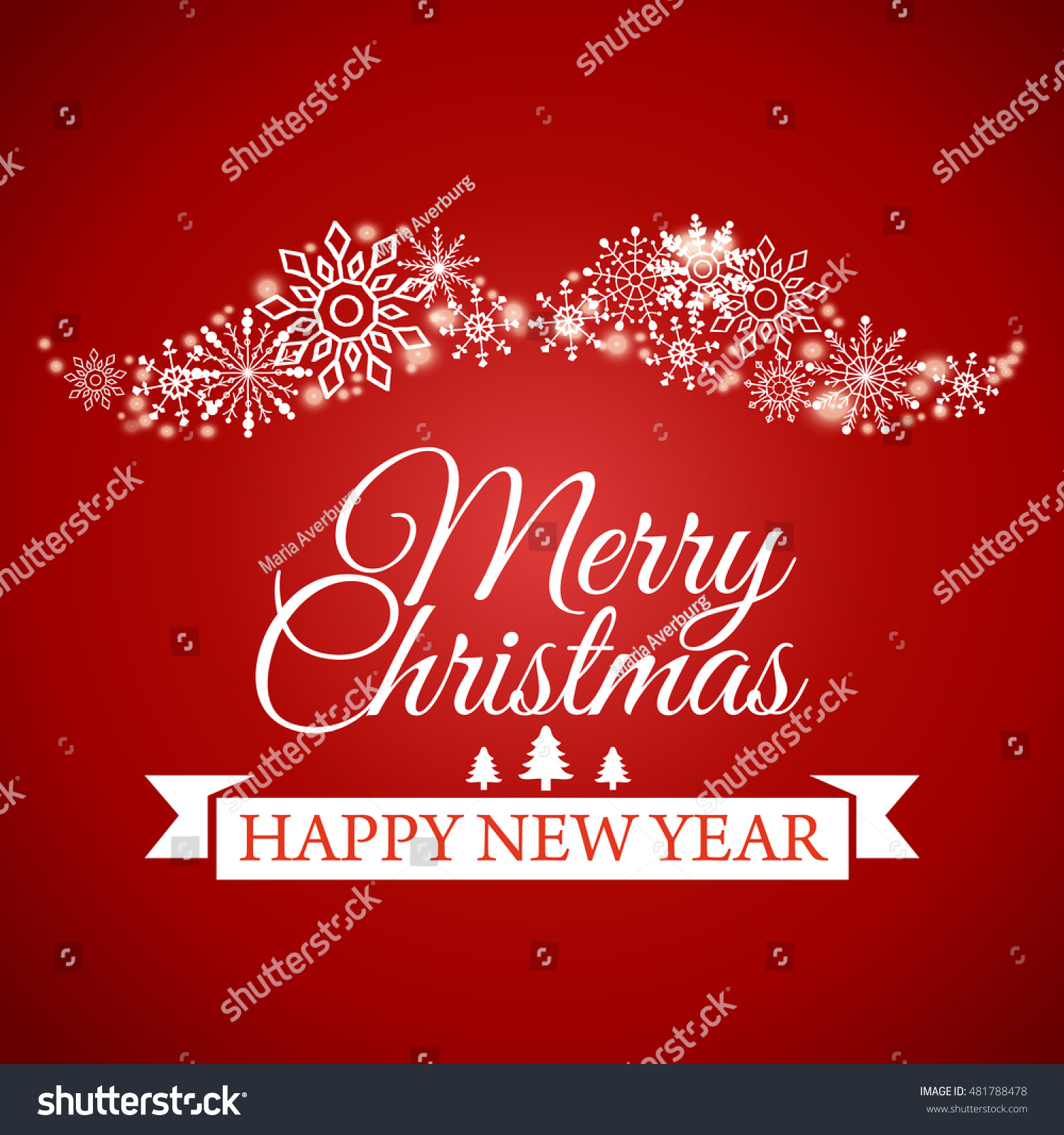 Happy New Year Merry Christmas Ecard Stock Vector (Royalty Free ...