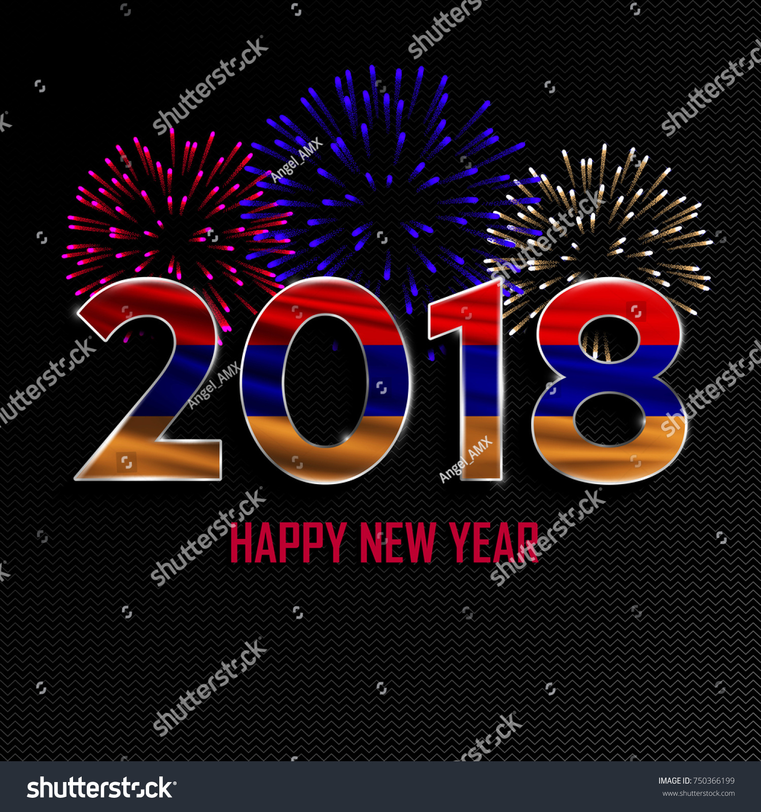 Happy New Year Merry Christmas 2018 Stock Vector (Royalty Free) 750366199 - Shutterstock