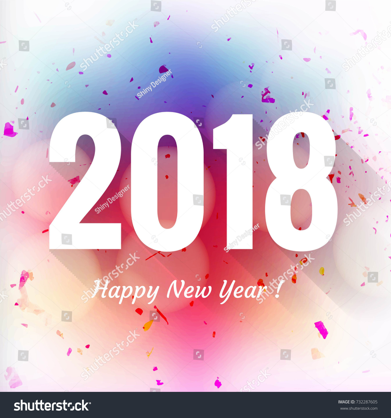 Happy New Year 2018 Background Stock Vector 732287605 - Shutterstock