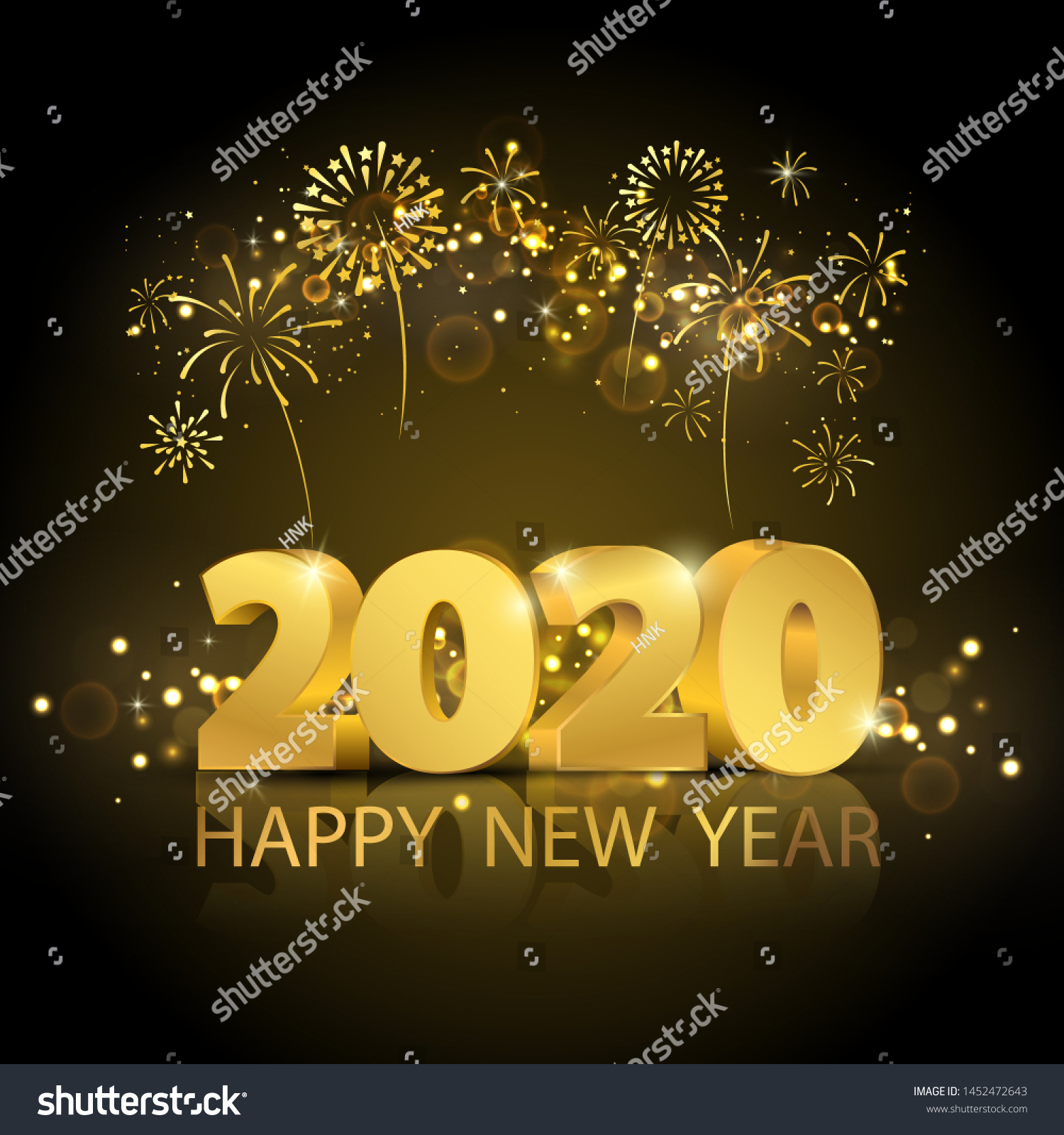 Happy New Year 2020 Background Greeting Stock Vector (Royalty Free ...