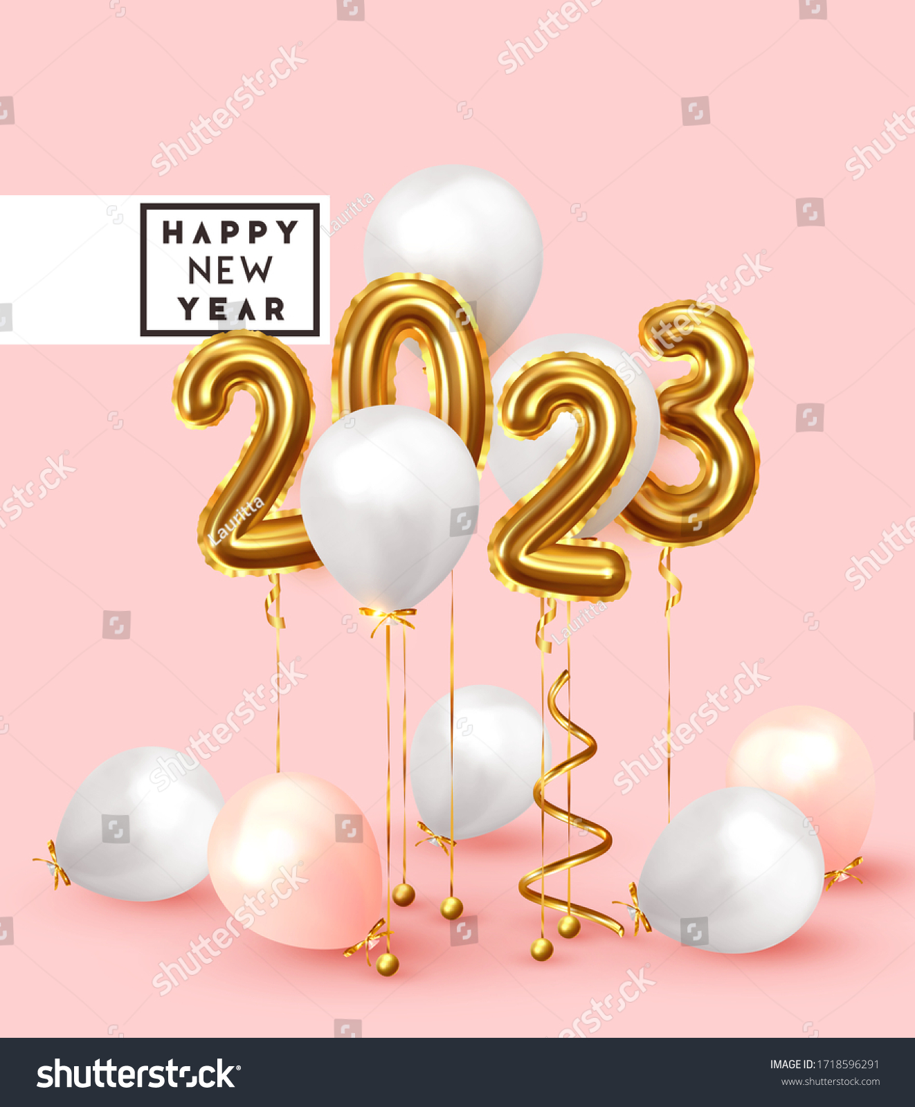 Happy New Year 2023 Background Realistic Stock Vector (Royalty Free ...