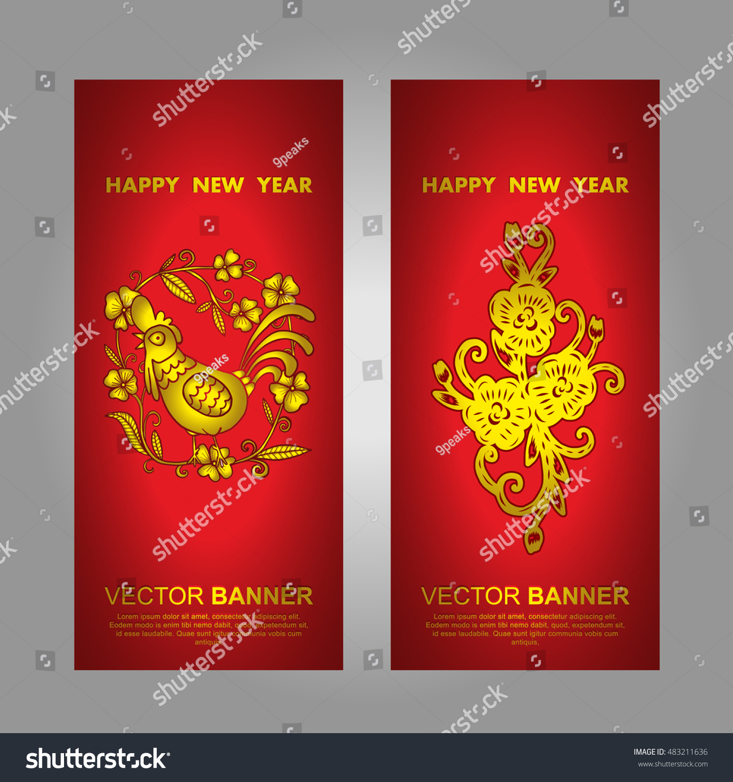 Happy New Year Banner, Isolated Stock Vector 483211636 : Shutterstock