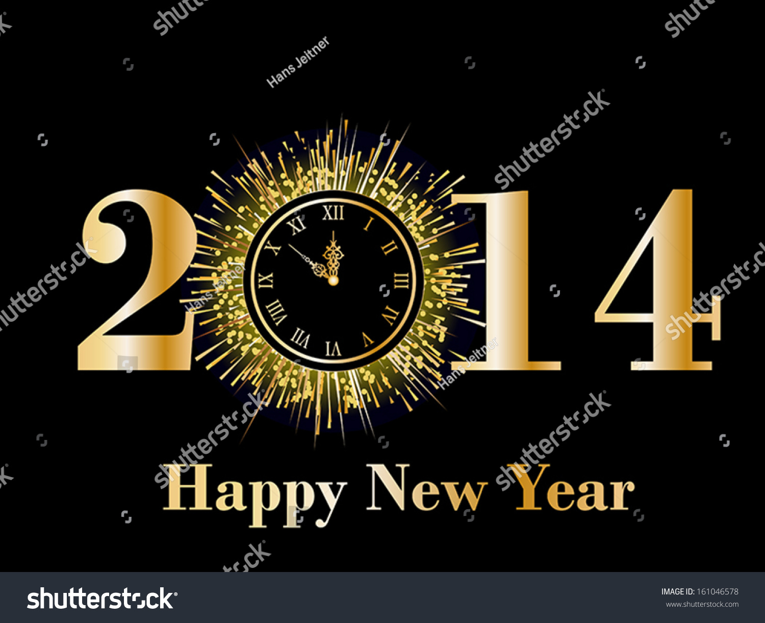 Happy New Year Card Stock Vector Illustration 161046578 : Shutterstock