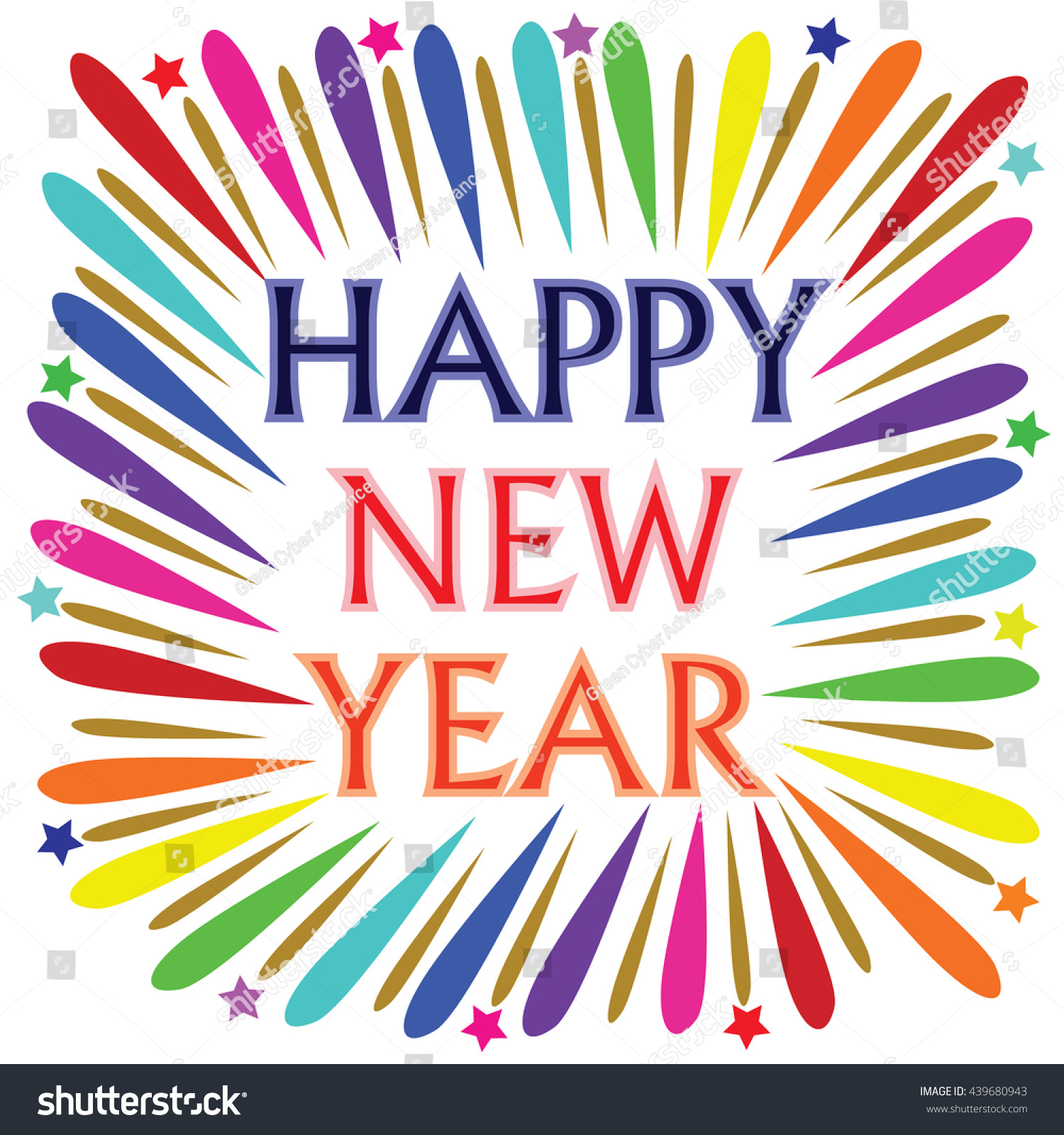 Happy New Year Card Stock Vector 439680943 - Shutterstock