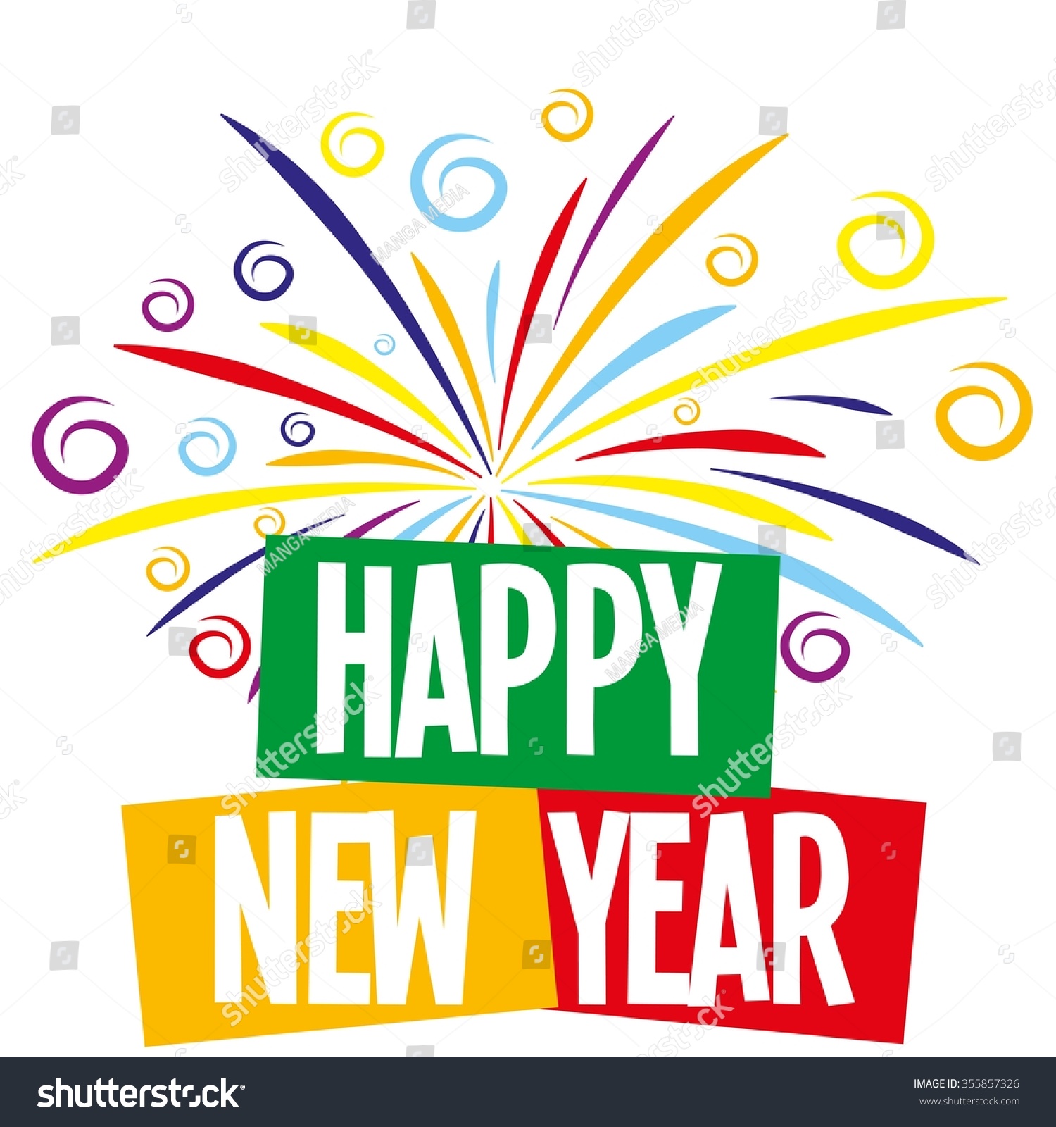 Happy New Year Celebration Banner Colorful Stock Vector ...