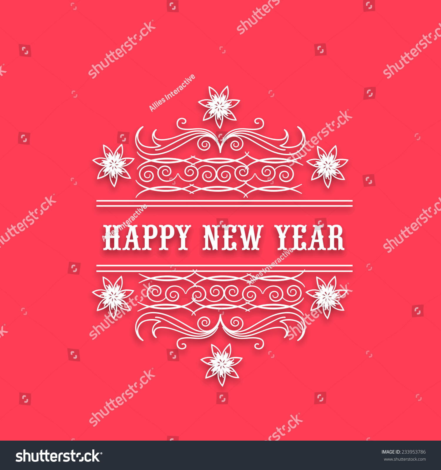 Happy New Year 2015 Celebration Party Poster Decorated With Floral