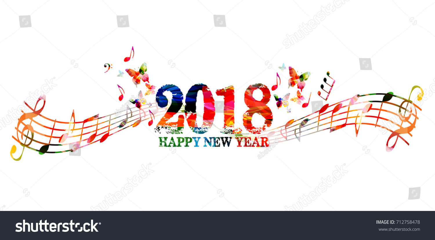 new year 2018 song happy new year 2018 colorful lettering stock vector new year 2018 song happy new year 2018 colorful lettering stock vector