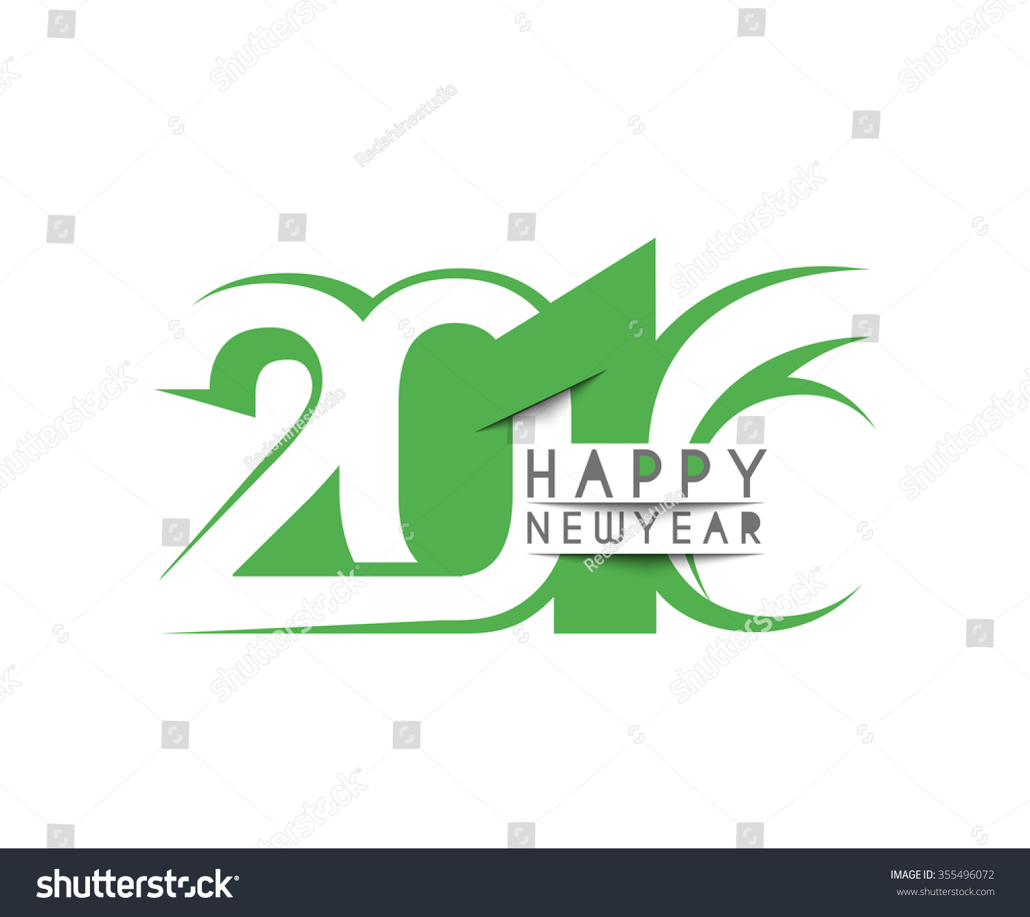 Happy New Year 2016 Decorated Design Stock Vector 355496072 - Shutterstock