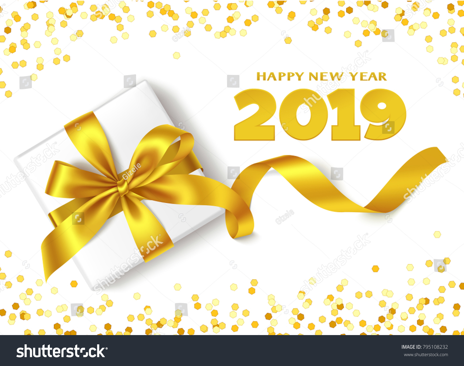 Happy New Year 2019 Decorative New Stock Vector Royalty Free