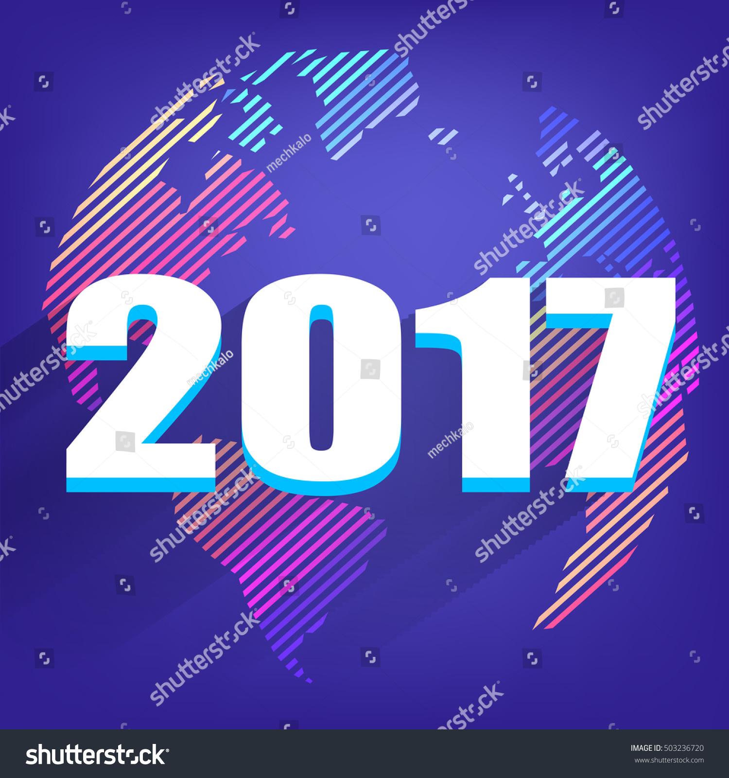 Happy New Year 2017 Design Vector - 503236720 : Shutterstock