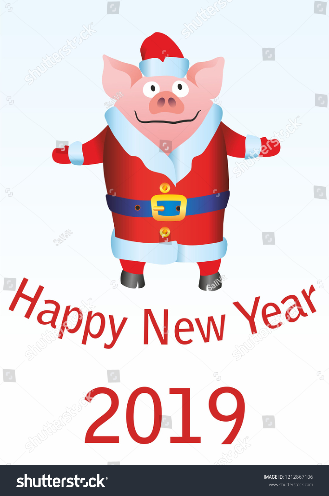 Happy New Year 19 Funny Card Stock Vector Royalty Free