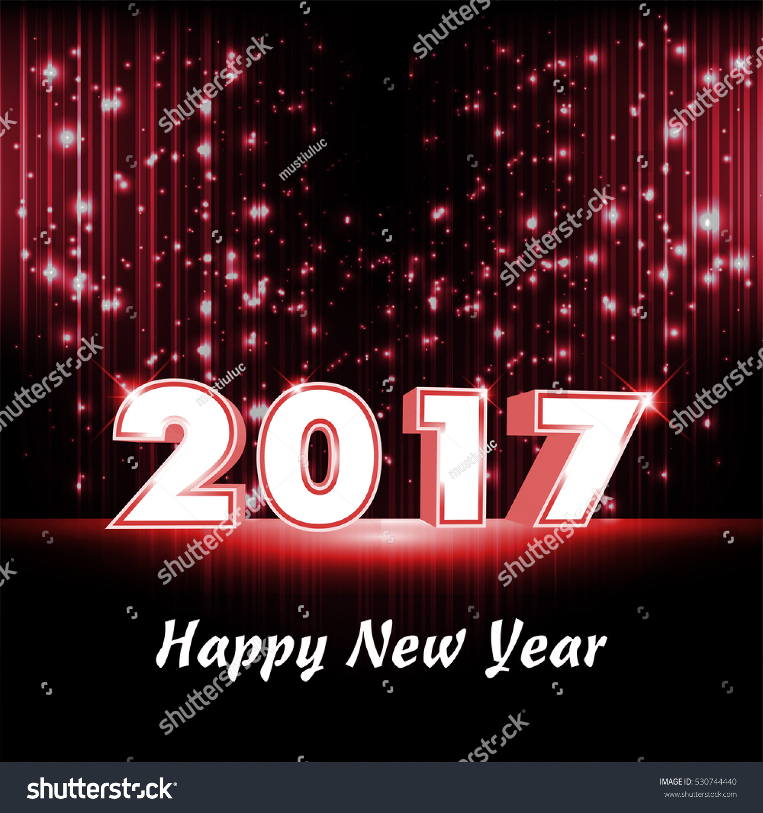 Happy New Year. Glow. Red Background Stock Vector Illustration 530744440 : Shutterstock