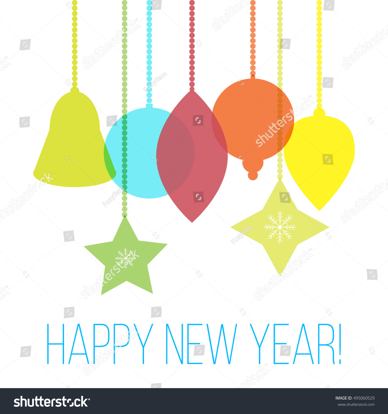 Happy New Year Greeting Card. Vector Illustration - 495060529 : Shutterstock