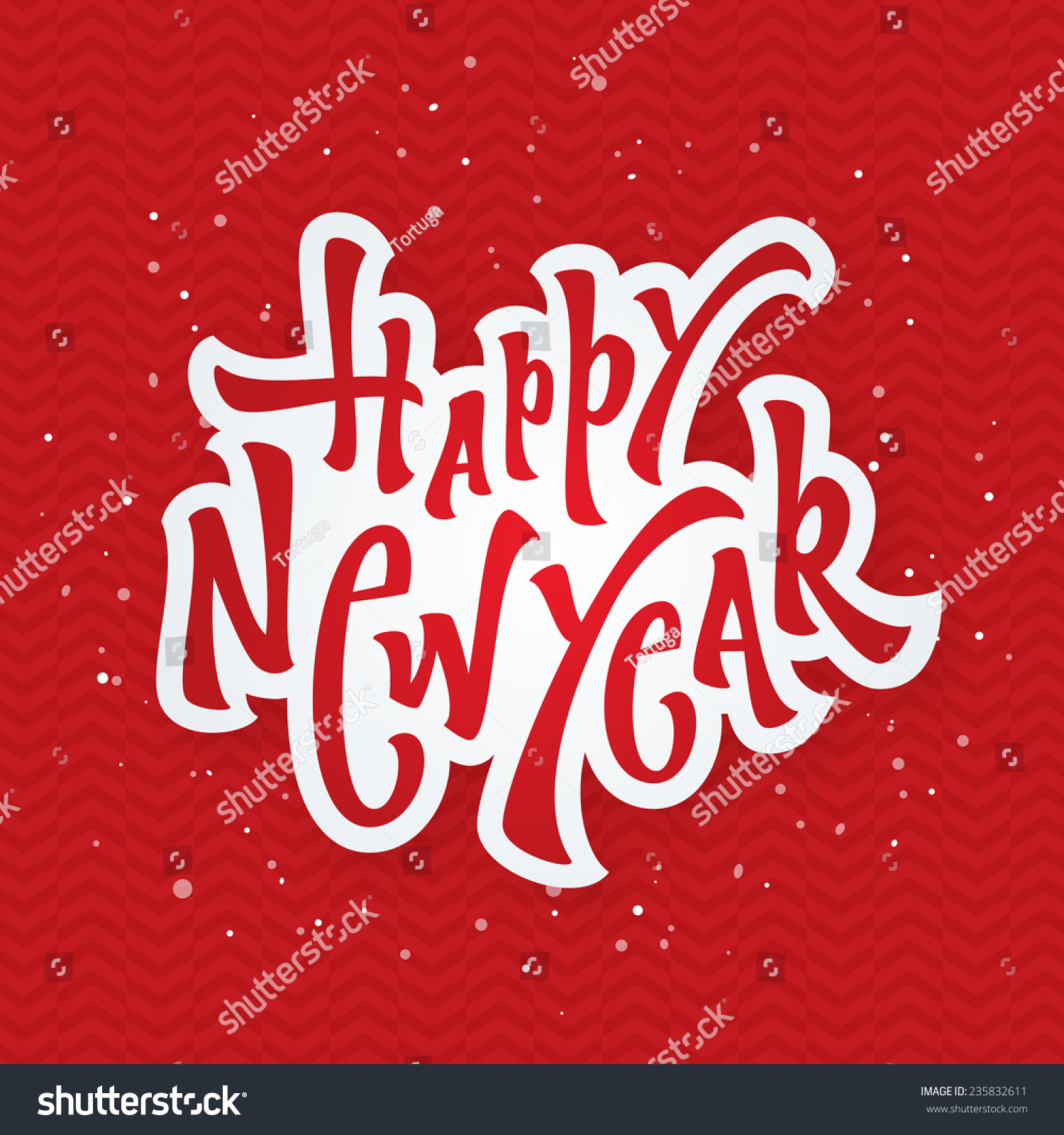 Happy New Year Hand Lettered Custom Type Typographic Calligraphic ...