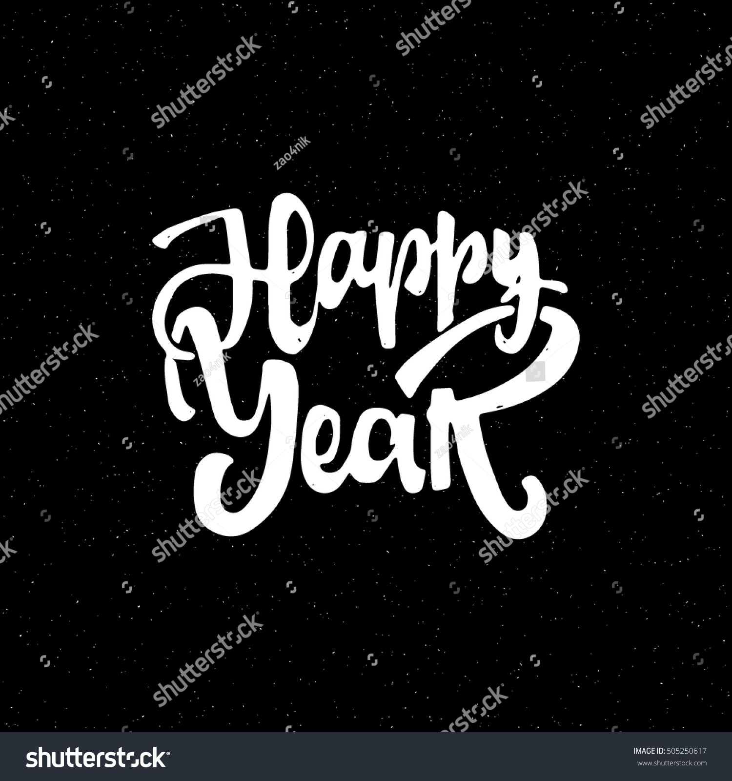 Happy New Year Hand-Lettering Text . Handmade Vector Calligraphy For