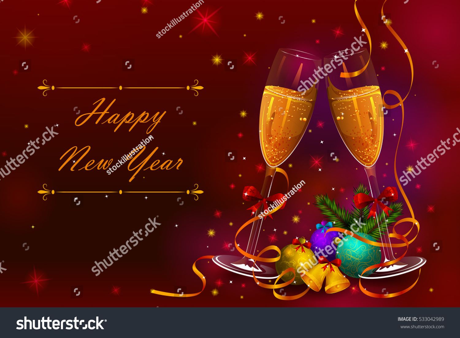 Happy New Year holiday greetings background in vector