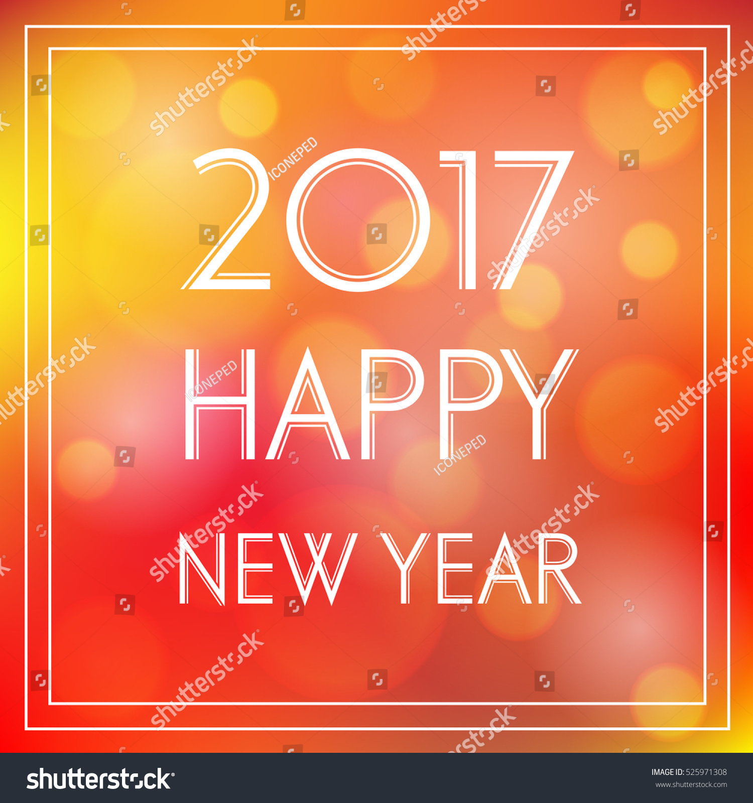 Happy New Year 2017 In Bokeh Background Stock Vector Illustration 525971308 : Shutterstock