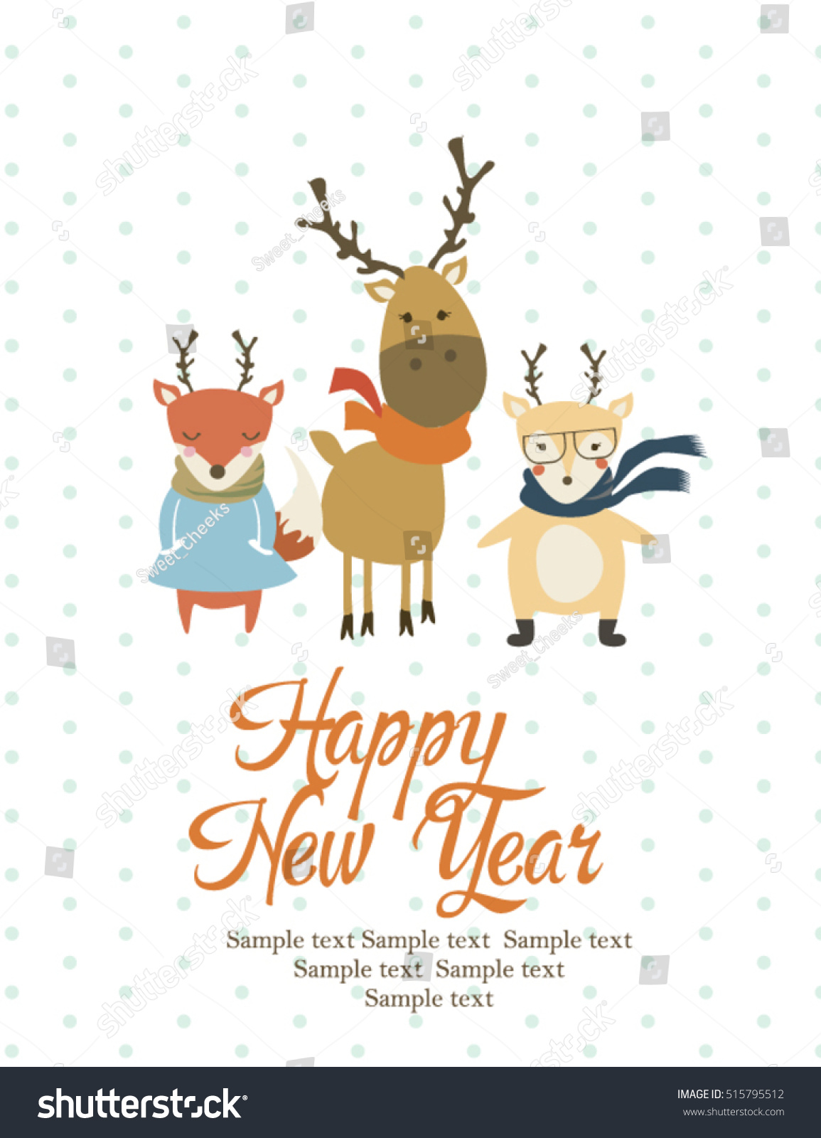 Happy New Year Invitation Card Stock Vector Illustration 515795512