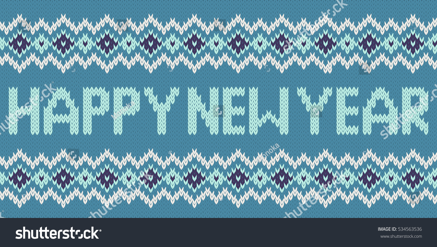 Happy New Year Knitting Backgroundtypography Knit Stock Vector Royalty Free 534563536