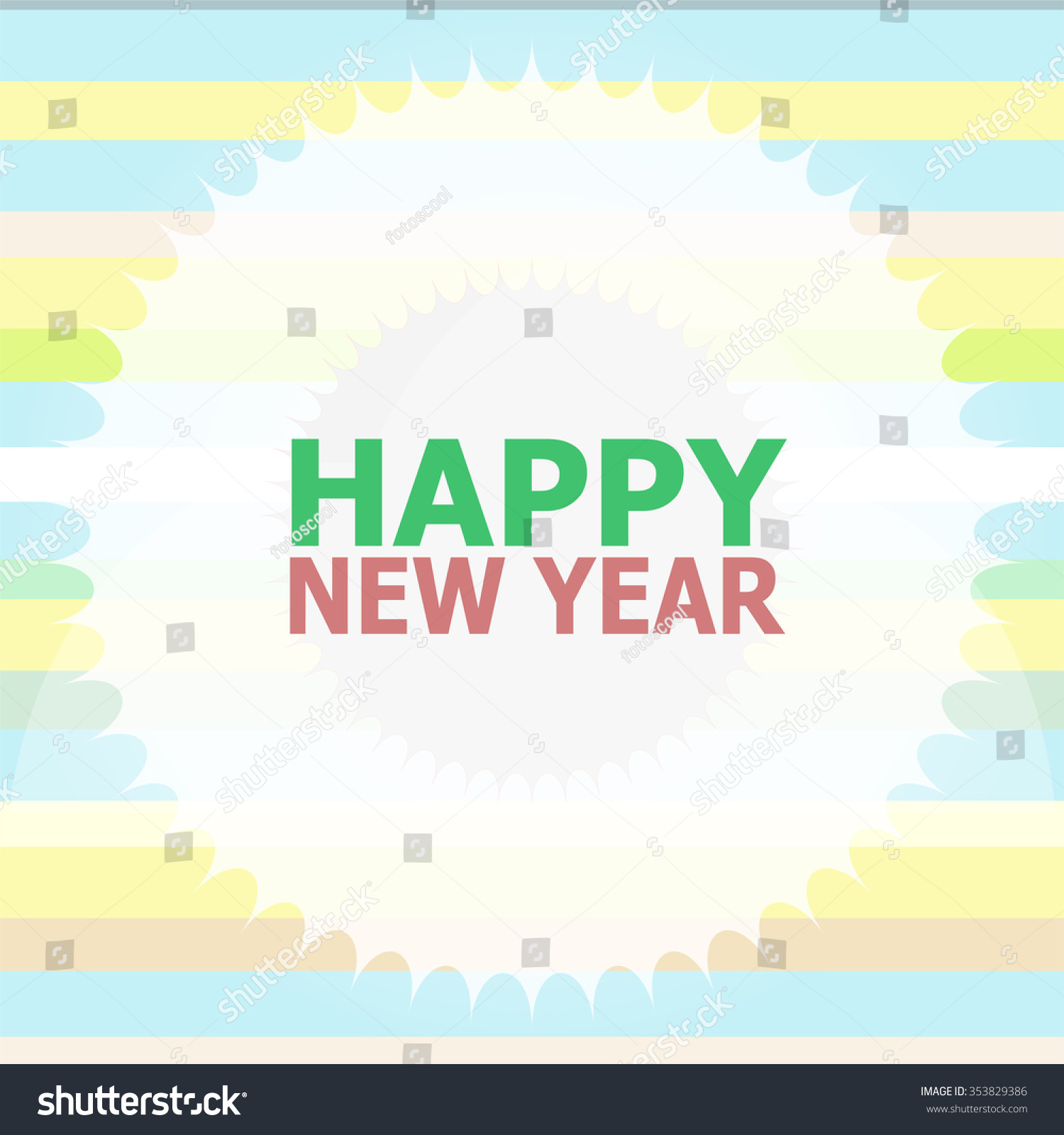 Happy New Year Lettering Greeting Card Stock Vector 353829386