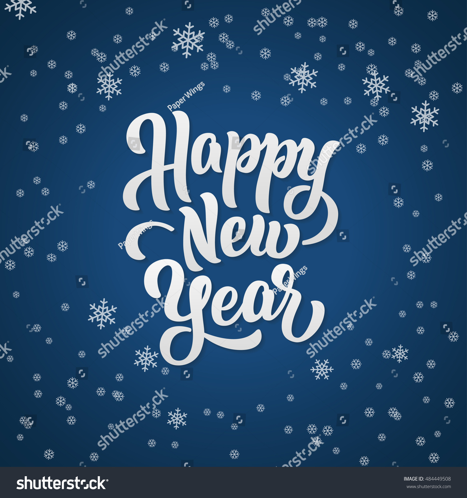 Happy New Year Lettering Text Illustration - 484449508 : Shutterstock