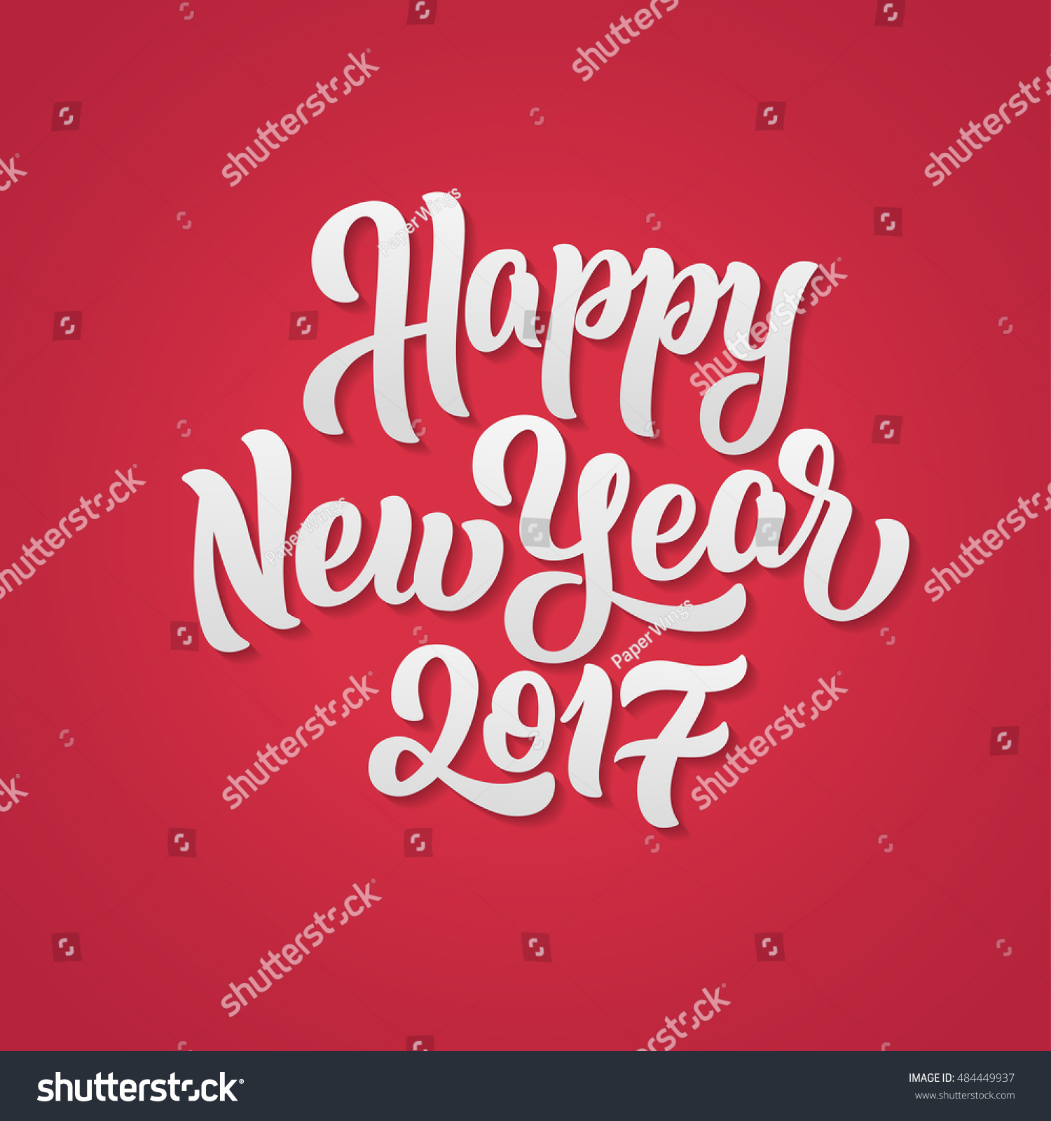 Happy New Year 2017 Lettering Text Illustration - 484449937 : Shutterstock