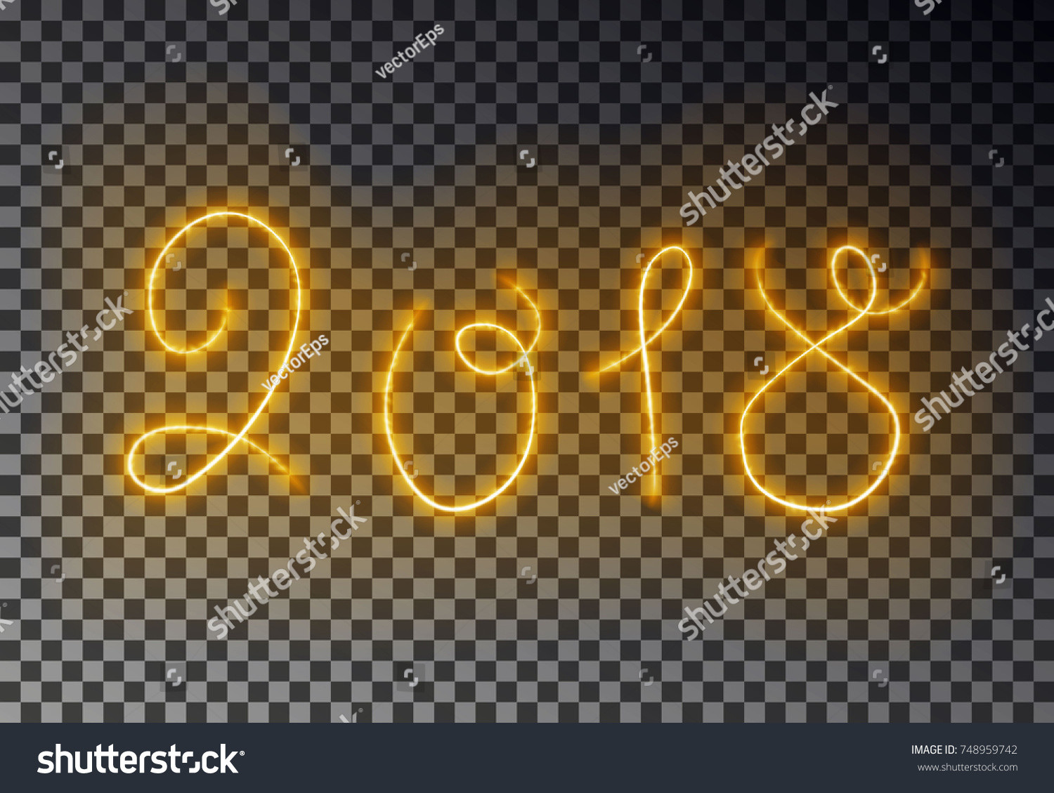 happy 2018 new year light line stock vector 748959742 happy 2018 new year light line stock vector 748959742