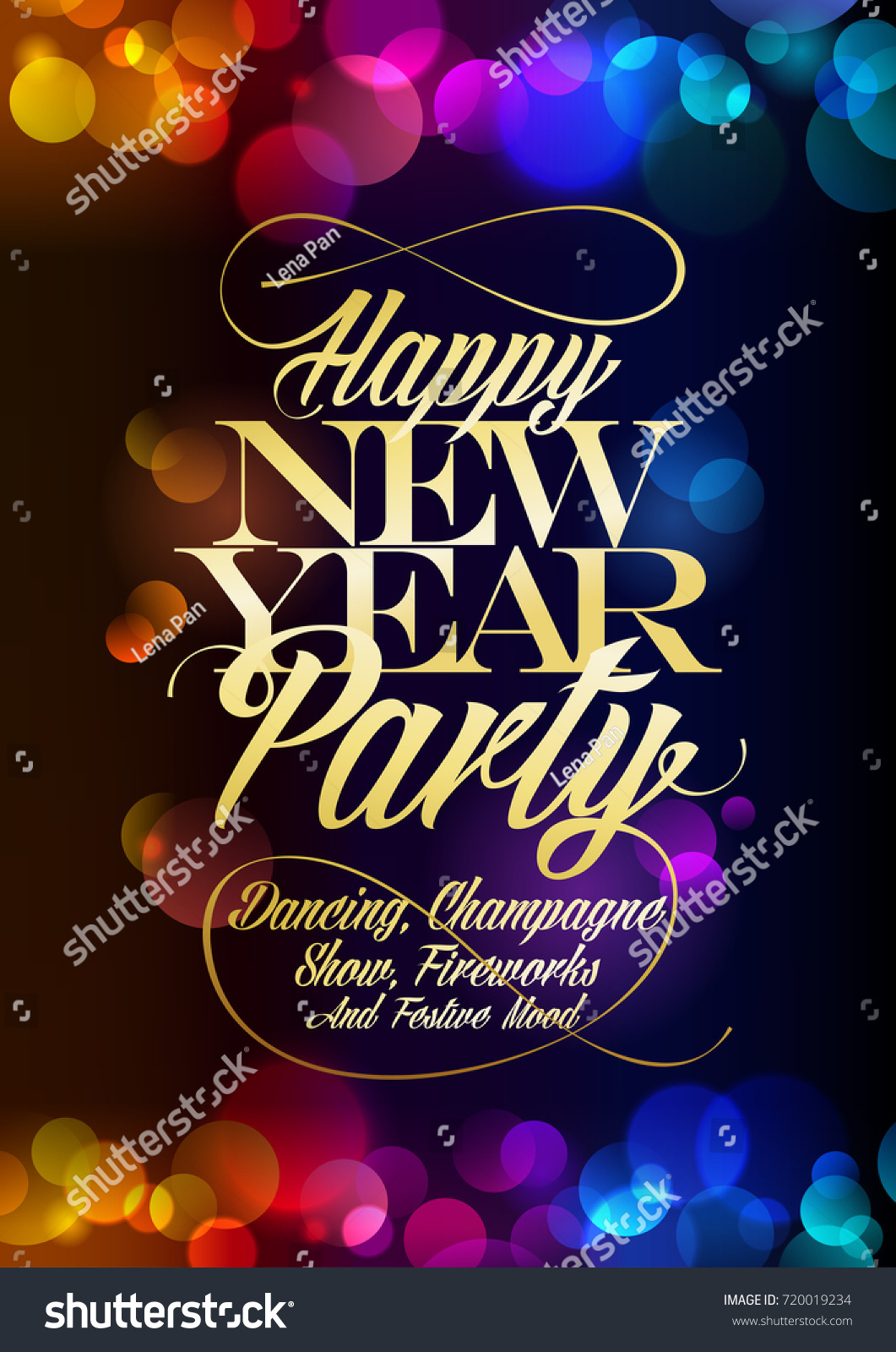 Happy New Year Party Poster Design Stock Vector 720019234 - Shutterstock