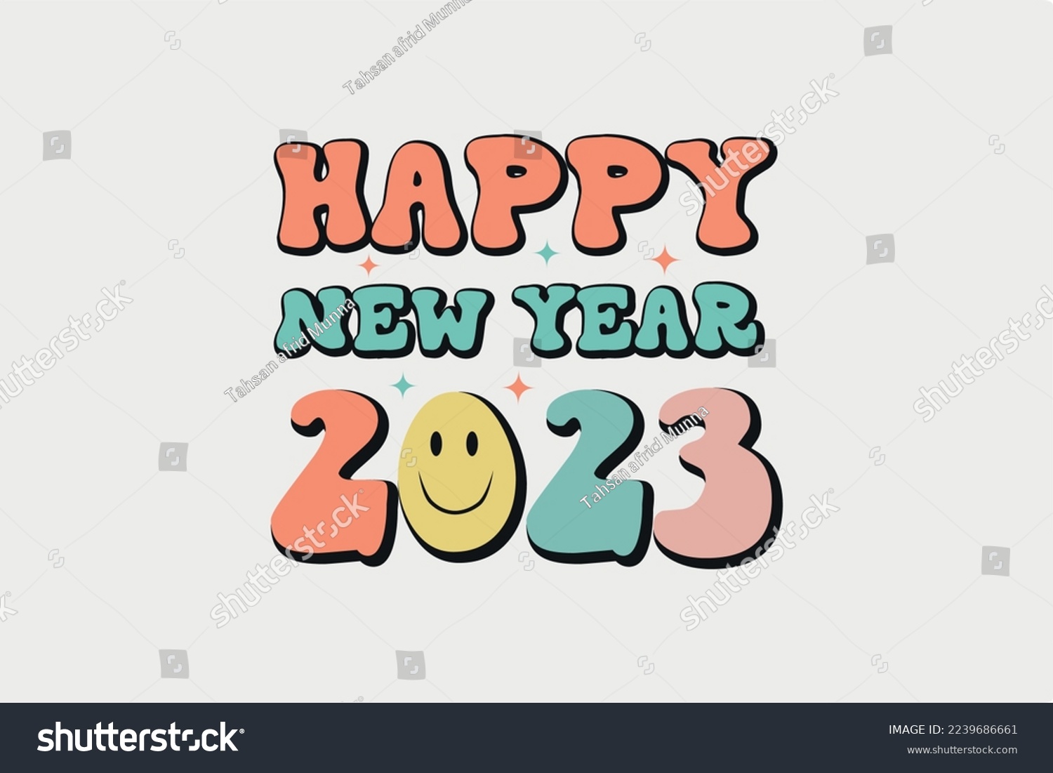 SVG of Happy New Year 2023 SVG Typography T shirt Design svg