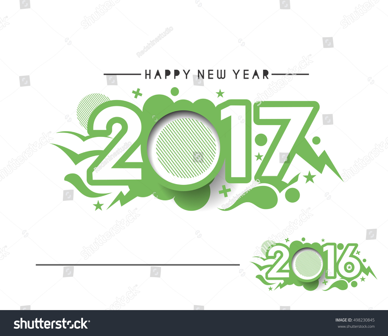 Happy New Year 2017 Text Design Stock Vector 498230845 ...