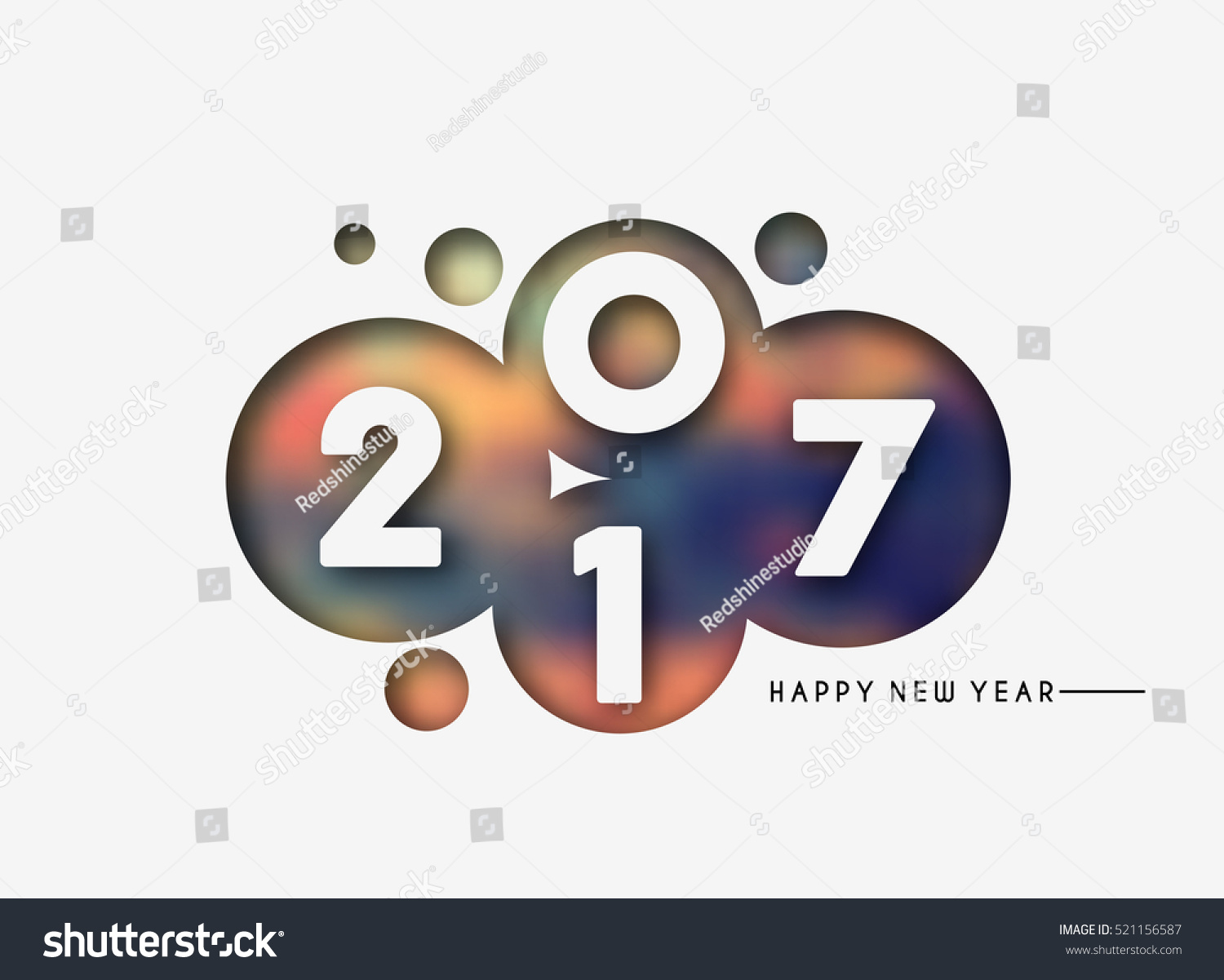 Happy New Year 2017 Text Design Vector - 521156587 : Shutterstock