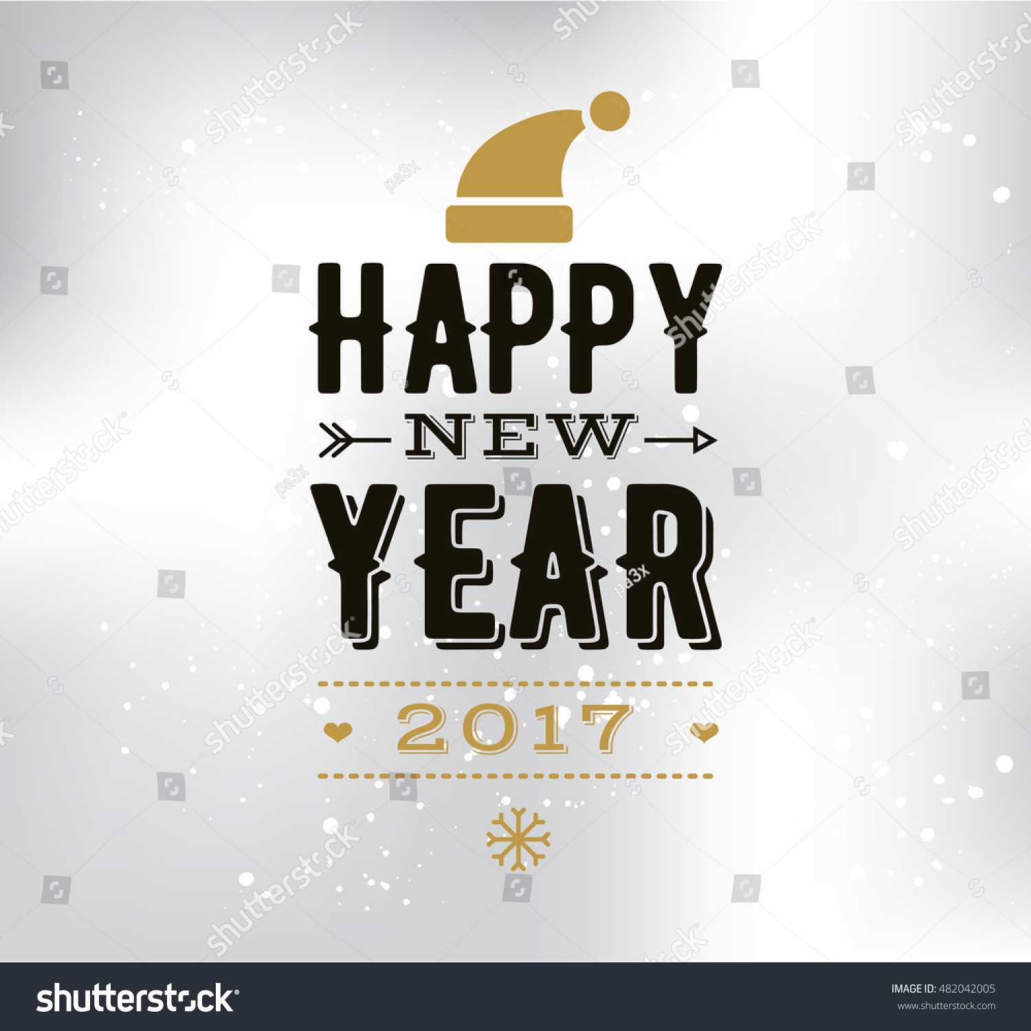 Happy New Year 2017 Text Design. Vector Logo, Typography. Usable As