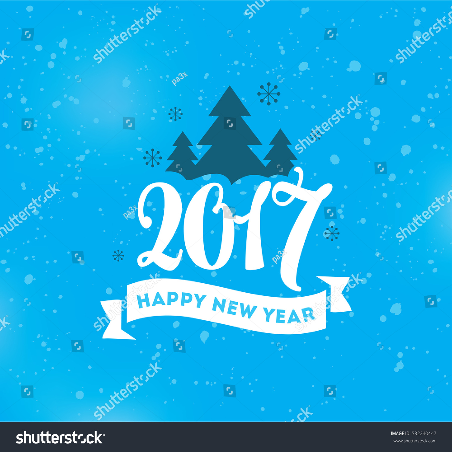 Happy New Year 2017 Text Design Stock Vector 532240447 - Shutterstock