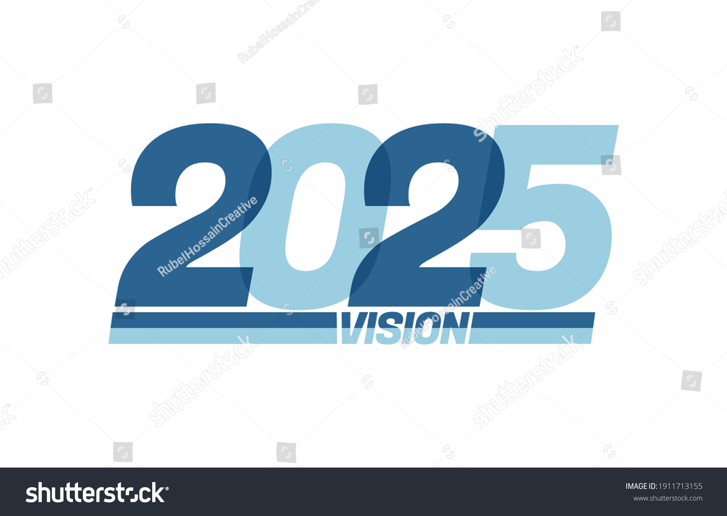 Happy New Year 2025 Typography Logo Stock Vector (Royalty Free) 1911713155