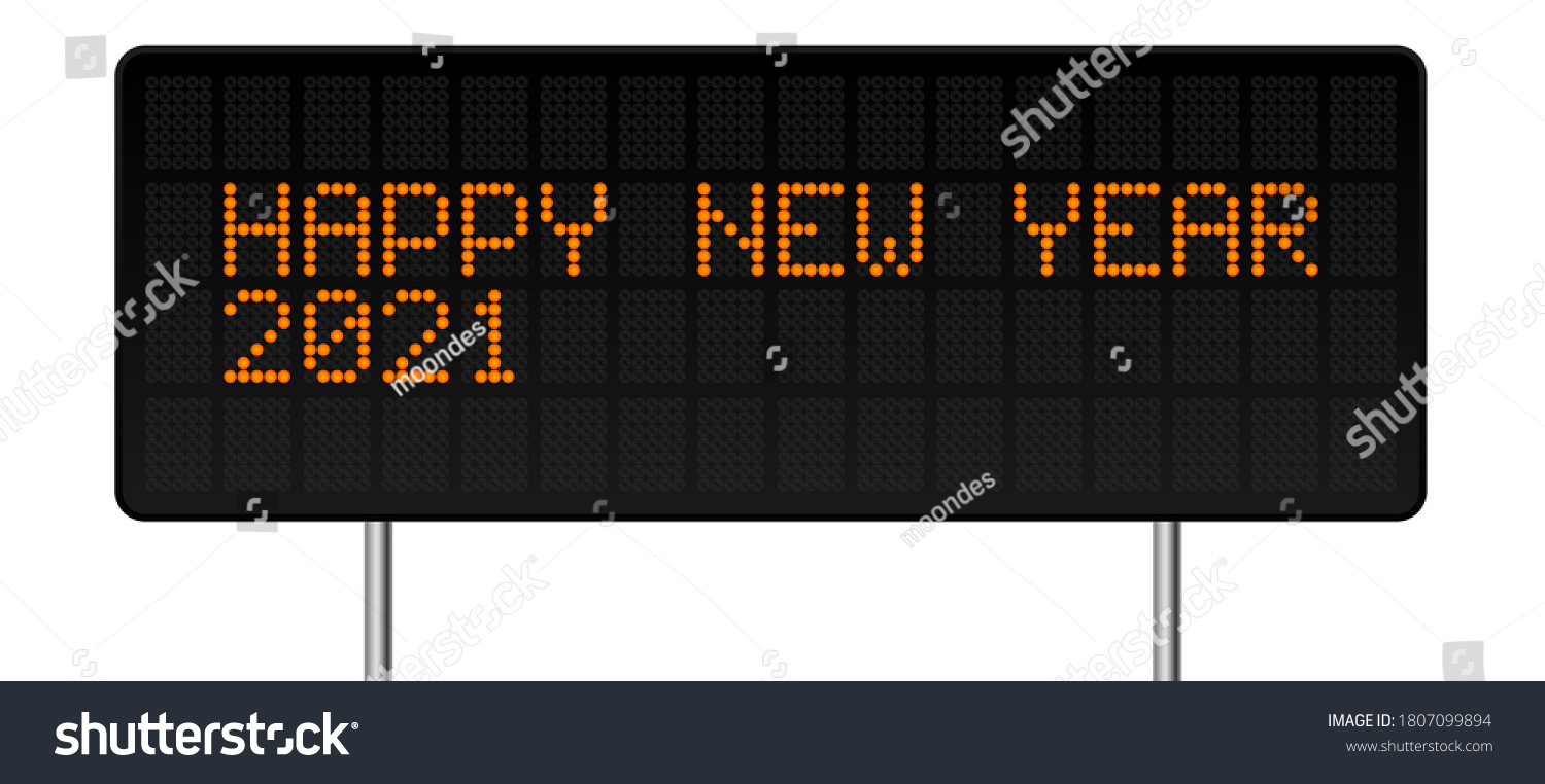SVG of Happy new year 2021 vector illustration. Led digital alphabet Style Text with Glowing Dots. Abstract concept graphic element svg