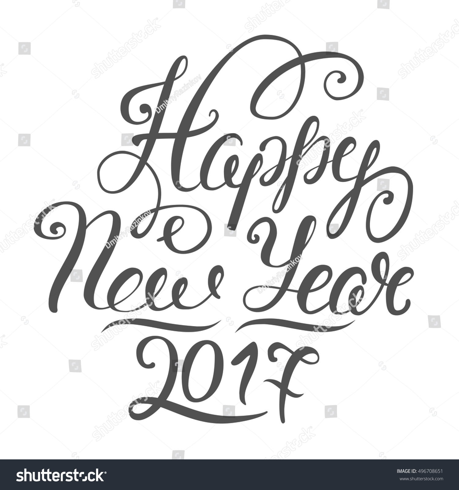 Happy New Year 2017 Vector Illustration Lettering . Eps 10 - 496708651 ...